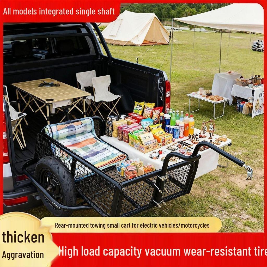 Portable Electric Towable Camping Cart - Hand-Pushed Picnic and Small Trailer
