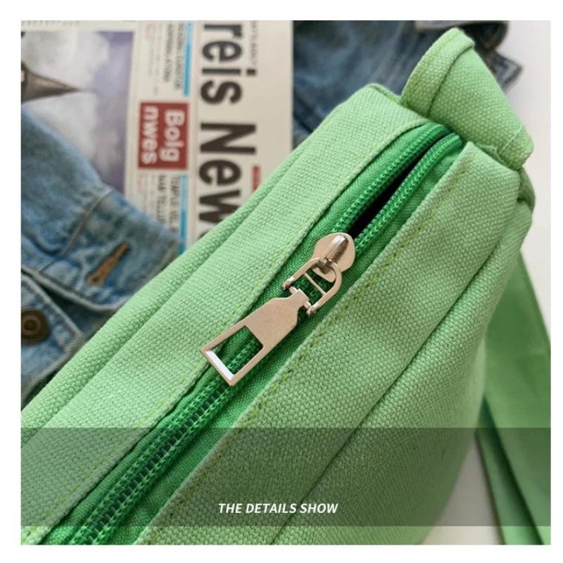 Large-capacity Shoulder Bag New Women's Fashion Simple Commuter Messenger Tote Canvas Bag