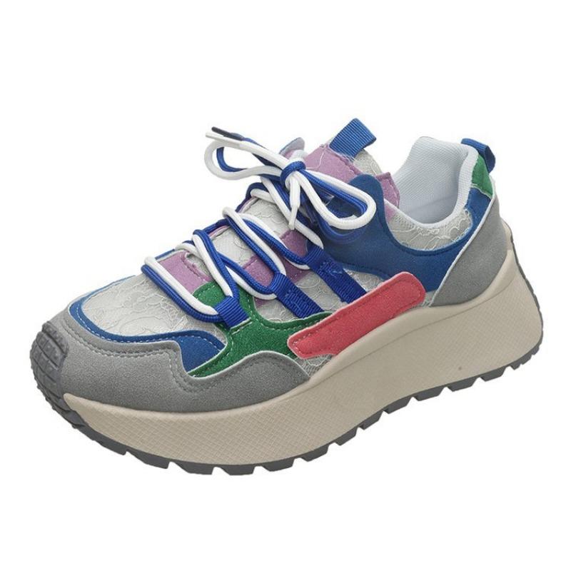 Dopamine color matching sneakers summer two-color shoelaces dad shoes college wind mesh casual shoes women