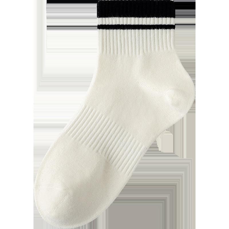 Spring sweet girls' socks, women's sports socks, student sweat-absorbing breathable solid color women's short socks