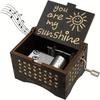 Wooden Hand Crank Music Box You Are My Sunshine DIY Gift for Valentines Day Birthday Party Surprise for Couple Friends One Piece