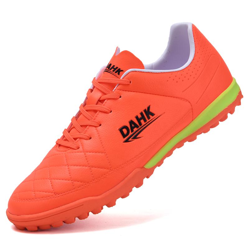 

Детские мужские носки, футбольные бутсы Mouth, резиновые, с мягкой подошвой, с коротким гвоздем, искусственный газон, кожа, молодежные детские футбольные бутсы 46 оранжевый