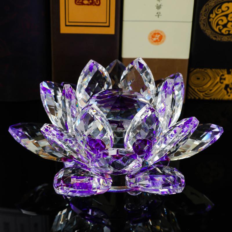 Kristall Lotus Blume Figurine Home Hochzeit Dekoration Glas Handwerk Sammlung Briefbeschwerer Tisch Ornamente Souvenir Geschenke