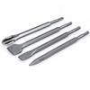4Pcs Round Shank Hammer Drill Bit Pointed /Flat Bit Rotary Hammer Gouge Set  Tile Slotting
