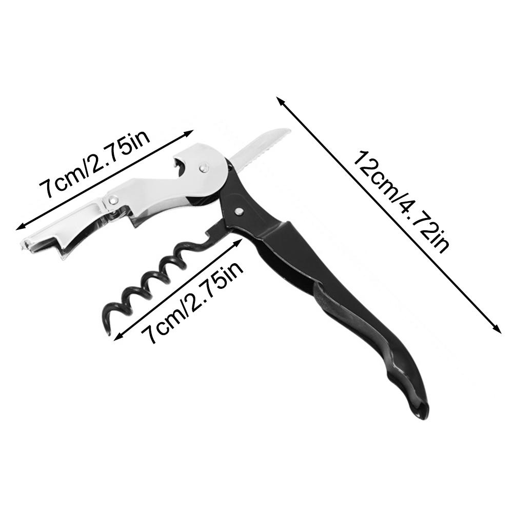 Bottle Opener Multifunctional Seahorse Knife Black Stainless Steel Red Wine Bottle Opener 1pcs Kitchen Restaurant Bar Tools