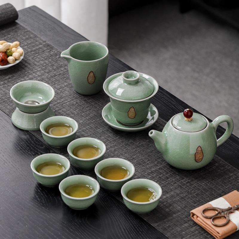 Ge kiln opening Kung Fu tea set, corporate business activities, gifts, Dingchen business gifts