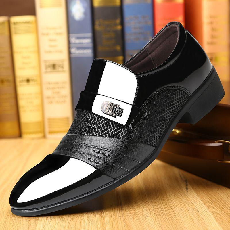 Spring and Autumn Men's Business Dress Leather Shoes Youth Pointed Large Size Men's Shoes Casual Fashion Shoes