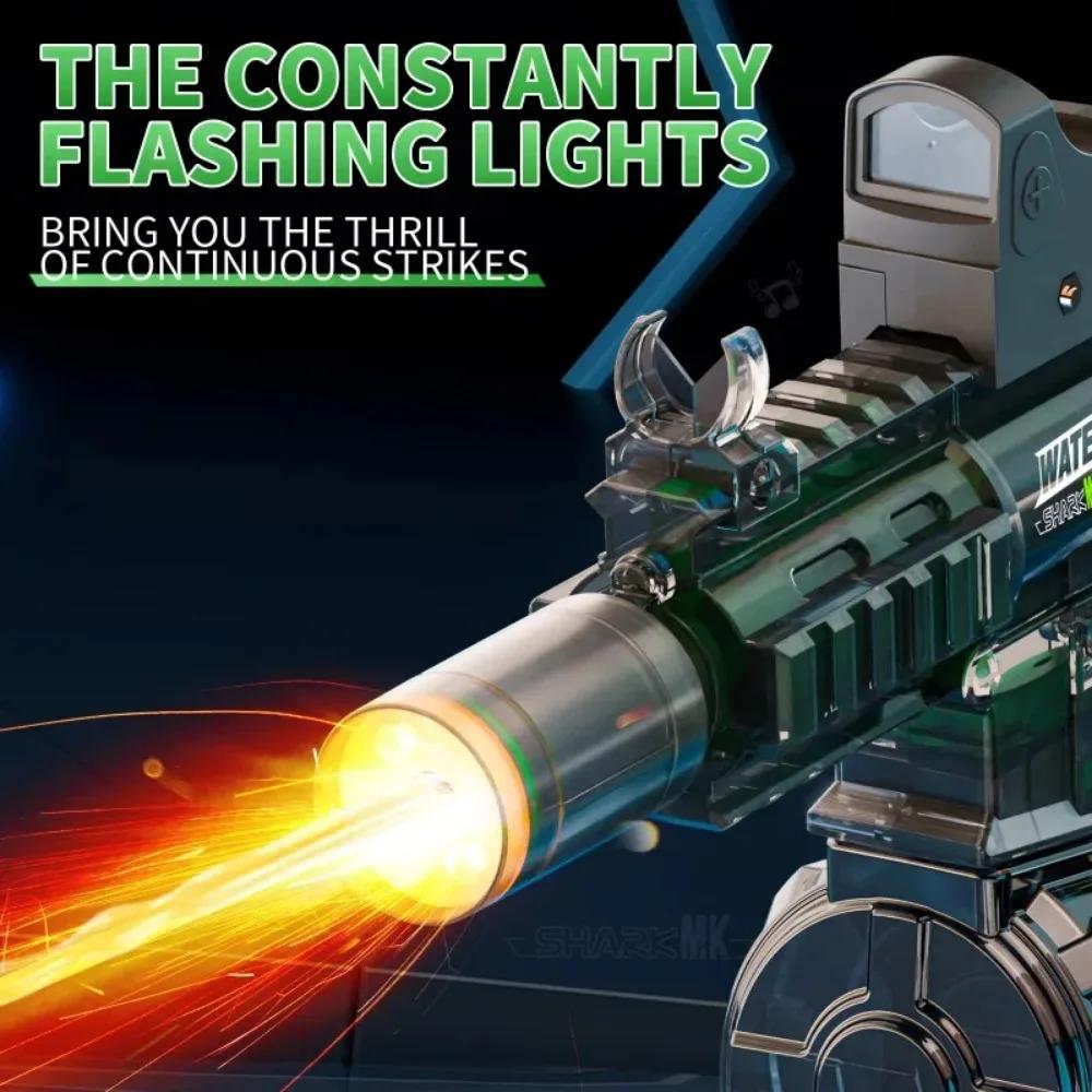 M416 Automatic Electric Water Gun with Light Up Effect Summer Outdoor Beach Pool Shooting Game Fun Toy Gifts for Kids Boys