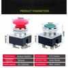 Momentary Control LA2 Push Button Switch 30mm Mounting Hole Self-Resetting Opening Mushroom Head Push Button 5A 250VAC Red Green