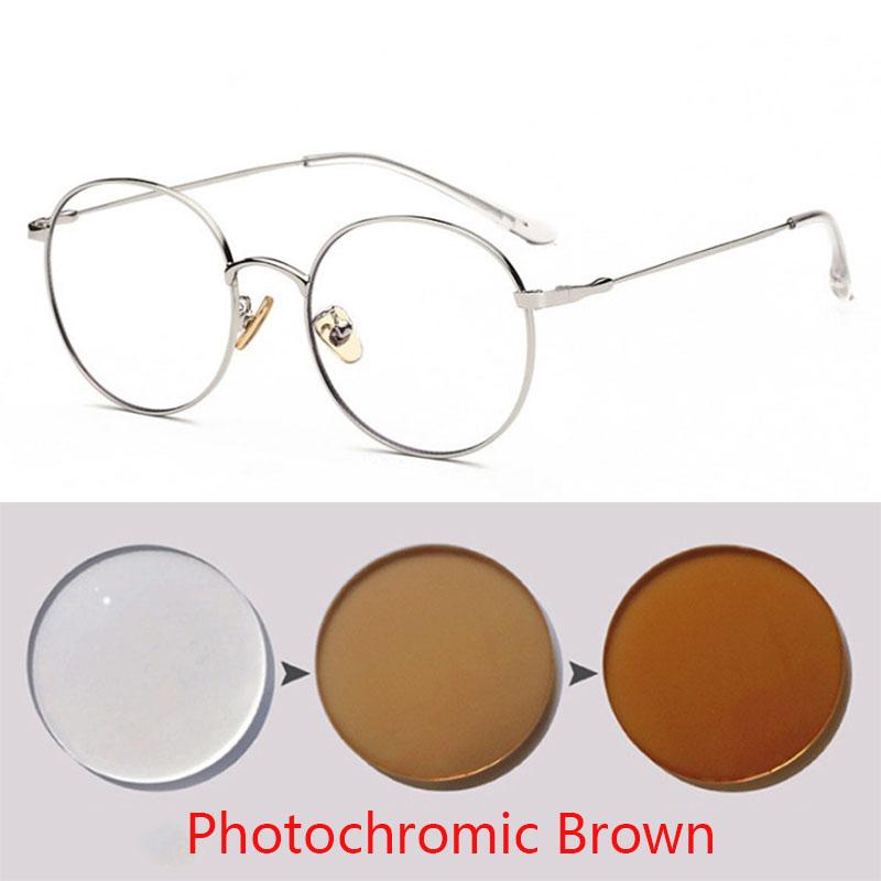 Women Men Round Finished Myopia Eyeglasses Anti Blue Light Short Sight Spectacles Diopter -0.5 -0.75 -1.0 -1.25 -1.5 -2.0 To -8.0