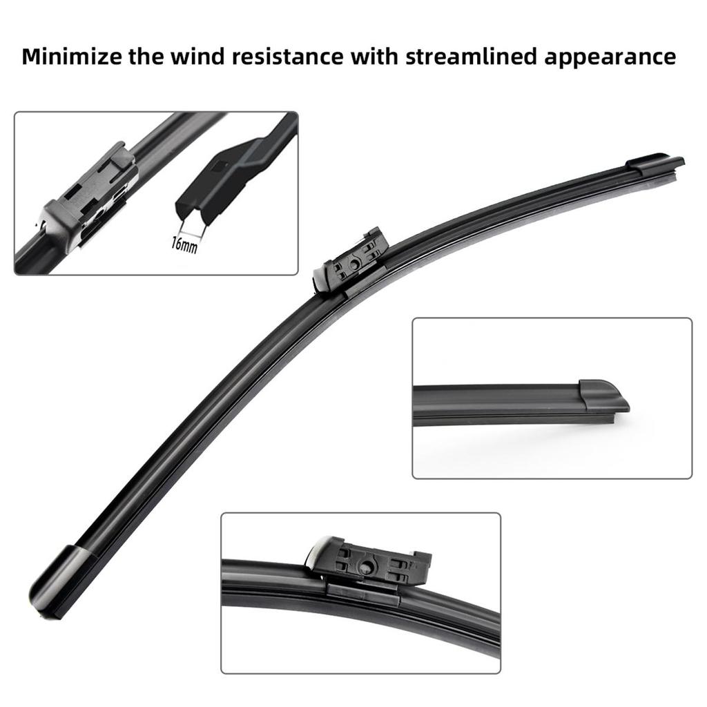 1 szt. Górna blokada 19 mm Wycieraczki samochodowe Uniwersalne miękkie gumowe bezramkowe bez uchwytu Wycieraczki samochodowe 14" 16" 17" 18" 19" 20" 21" 22" 24" 25" 26" 30"