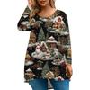 Women's Fashionable Casual Long Sleeved Plus Size  Print Top Plus Size Floral Print Top