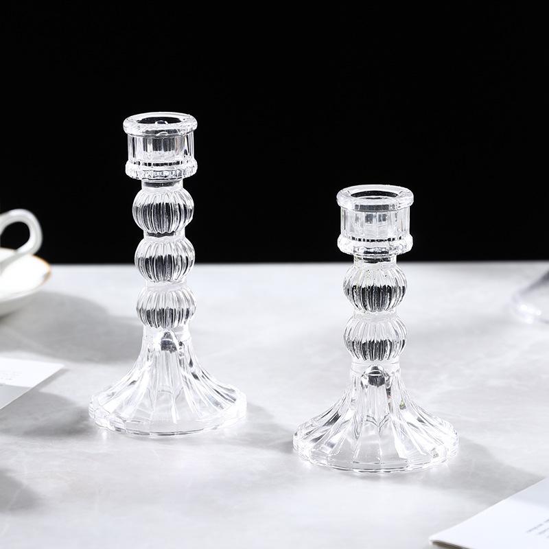 Nordic Simple Crystal Glass Candlesticks Are for Table Weddings Light Luxury Romantic Atmosphere Decorations Photo Props