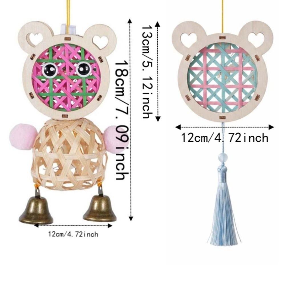 Battery Powered DIY Bamboo Lantern Woven Cartoon Animal Lamp Woven Rabbit Light  Kids Toy