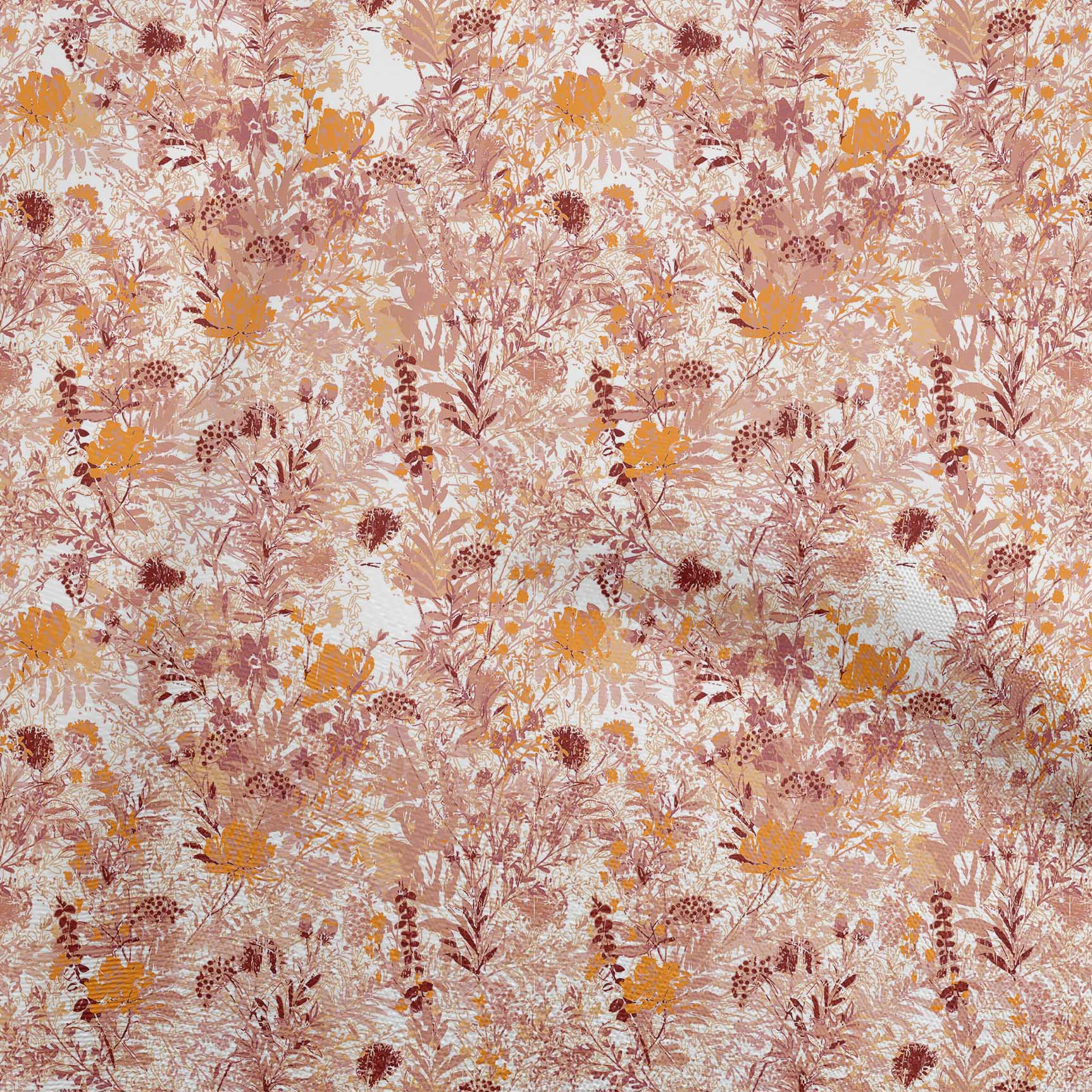 

OneOone Cotton Flex Brown Fabric Floral Quilting Materials Print Швейна тканина у дворі 40 дюймів 42 Inch Wide - Viscose Chiffon рожевий