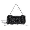 High-quality Pleated Camera Bag for Women Decorated Knot Shoulder Strap Versatile Cord Shoulder Messenger Bag