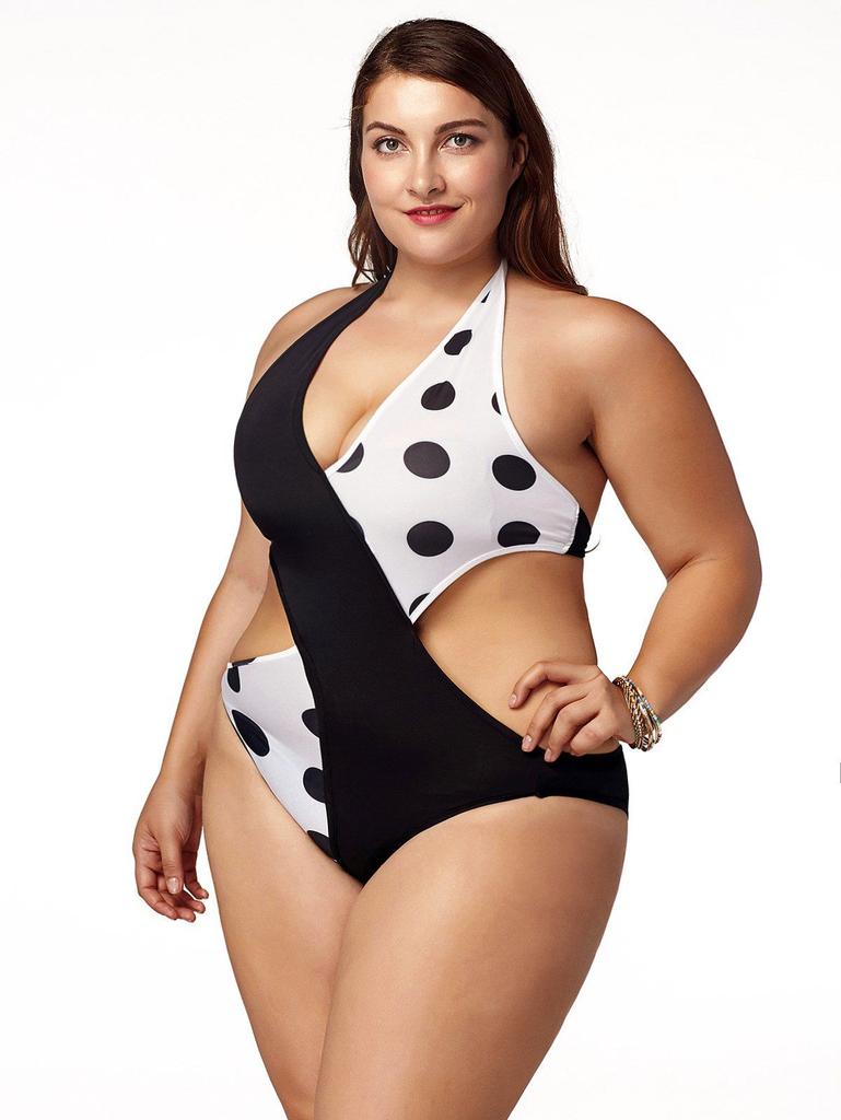 Plus size swimsuit XL slimming suit cutouts sexy bikini Plus size swimsuit L slimming suit cutouts sexy bikini