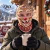 Winter Skiing Balaclava Velvet Face Mask for Christmas, Santa Snowman Reindeer Elf Balaclava, Cold Weather Guard Windproof Neck Gaiter Outdoor