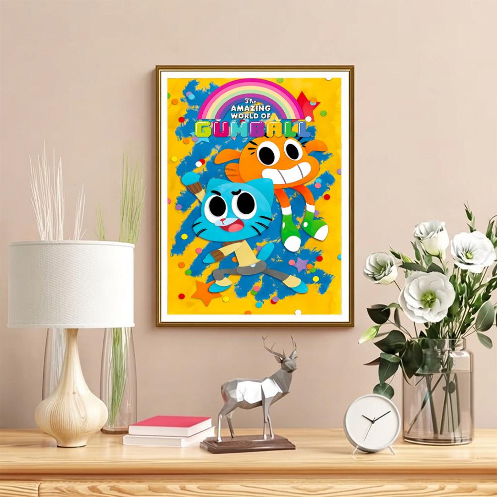 Smurfs Movie Poster 5D Diamond Painting Round Diamond Rhinestones Mosaic Diamond Embroidery Wall Paintings Rhinestones Gift Frameless