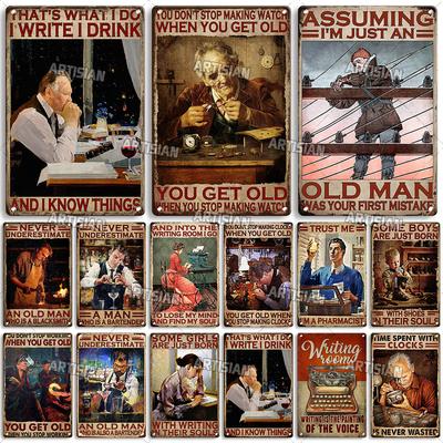 Artisian Job Metal Sign Work Watchmaker Pharmacist Shoemaker Tin Plate Blacksmith Bartender Writer Decorative Plaque
