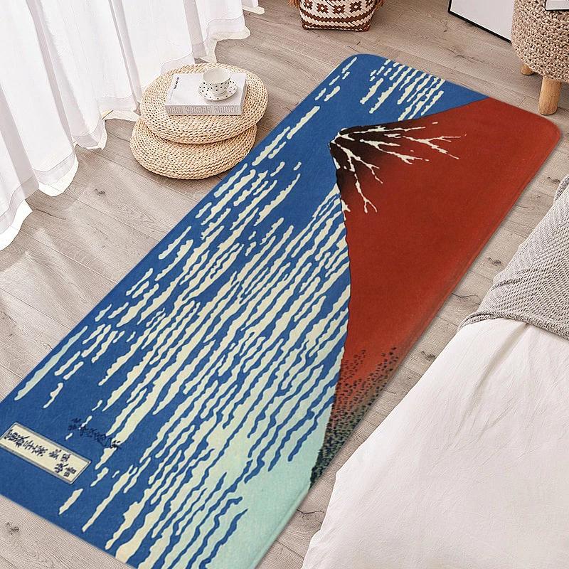 Carpet for Bedroom Japanese Waves Living Room Rugs Kitchen Floor Mat Washable Non-slip Doormat Entrance Door Home Decorations
