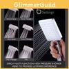 Silver Square Showerhead Set With 6 Functions And Pressure Boost Technology