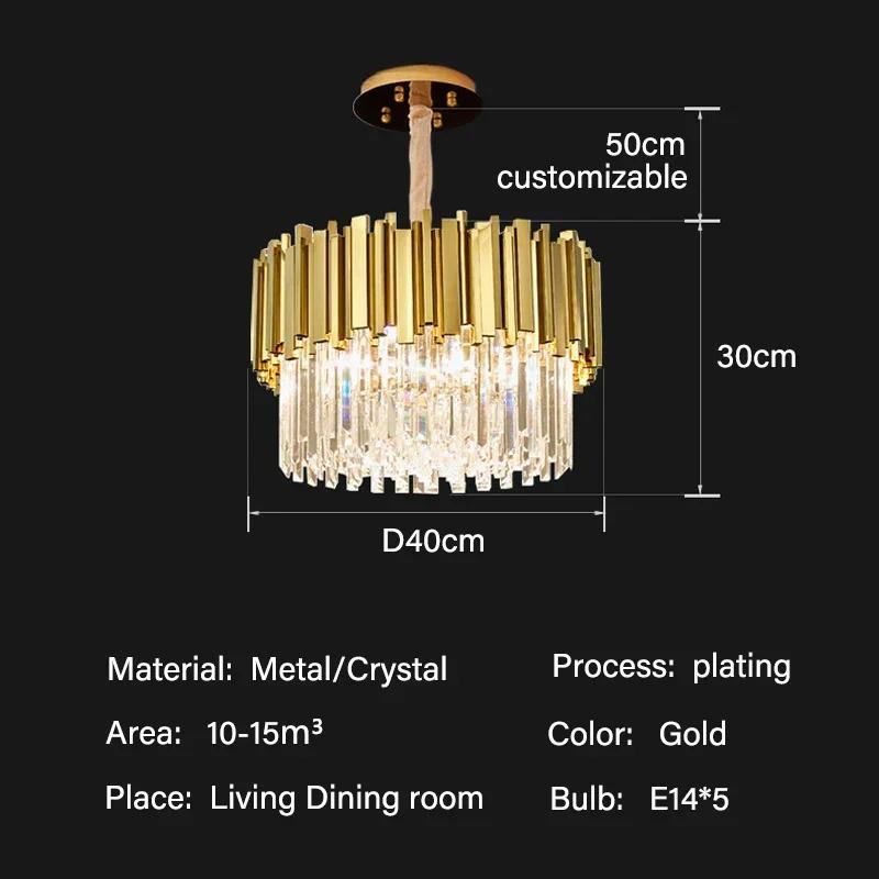 Modern living room luxury gold LED crystal chandelier villa home home decoration indoor ceiling chandelier lighting fixtures