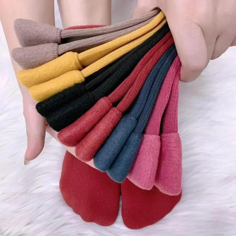 Thicken Plush Middle Tube Socks Winter Warm Thermal Snow Boots Soft Velvet Fleece Socks for Women Men Home Floor Sleeping Socks