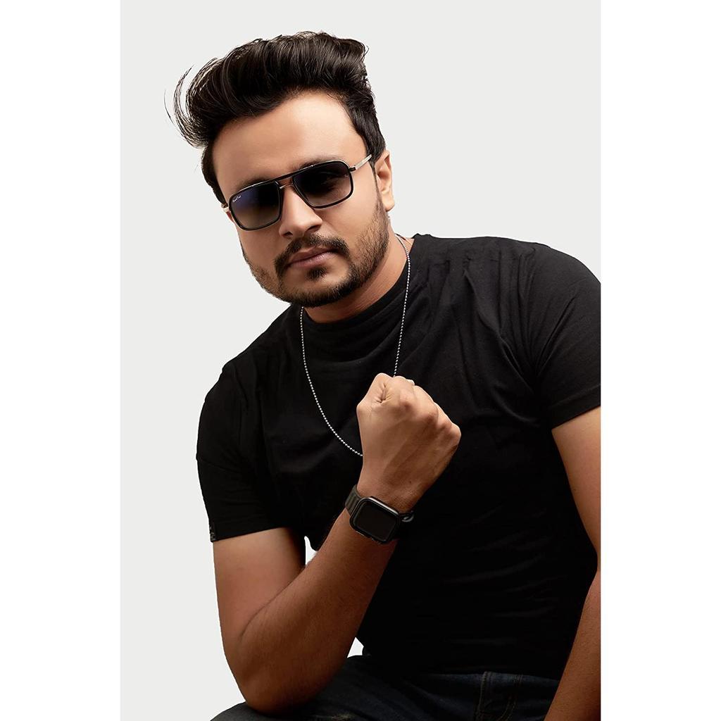 Pánské a dámské polarizační brýle Denny Blue Gradient Glass a stříbrný rámeček Nirvana