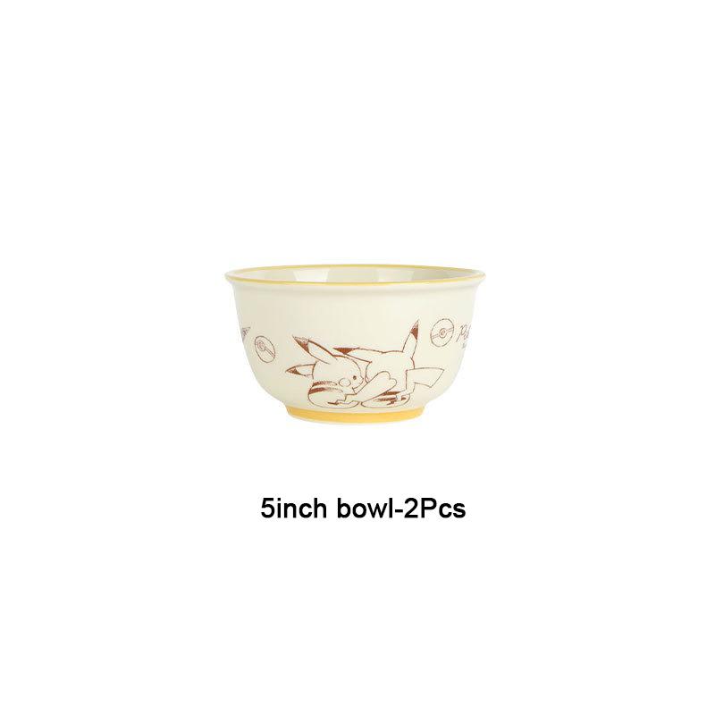 SHUNXIANG Ceramic tableware Cartoon pattern Ceramic Bowl & plate Underglaze Color Double Ear Soup Bowl Noodles Bowl Dining plate