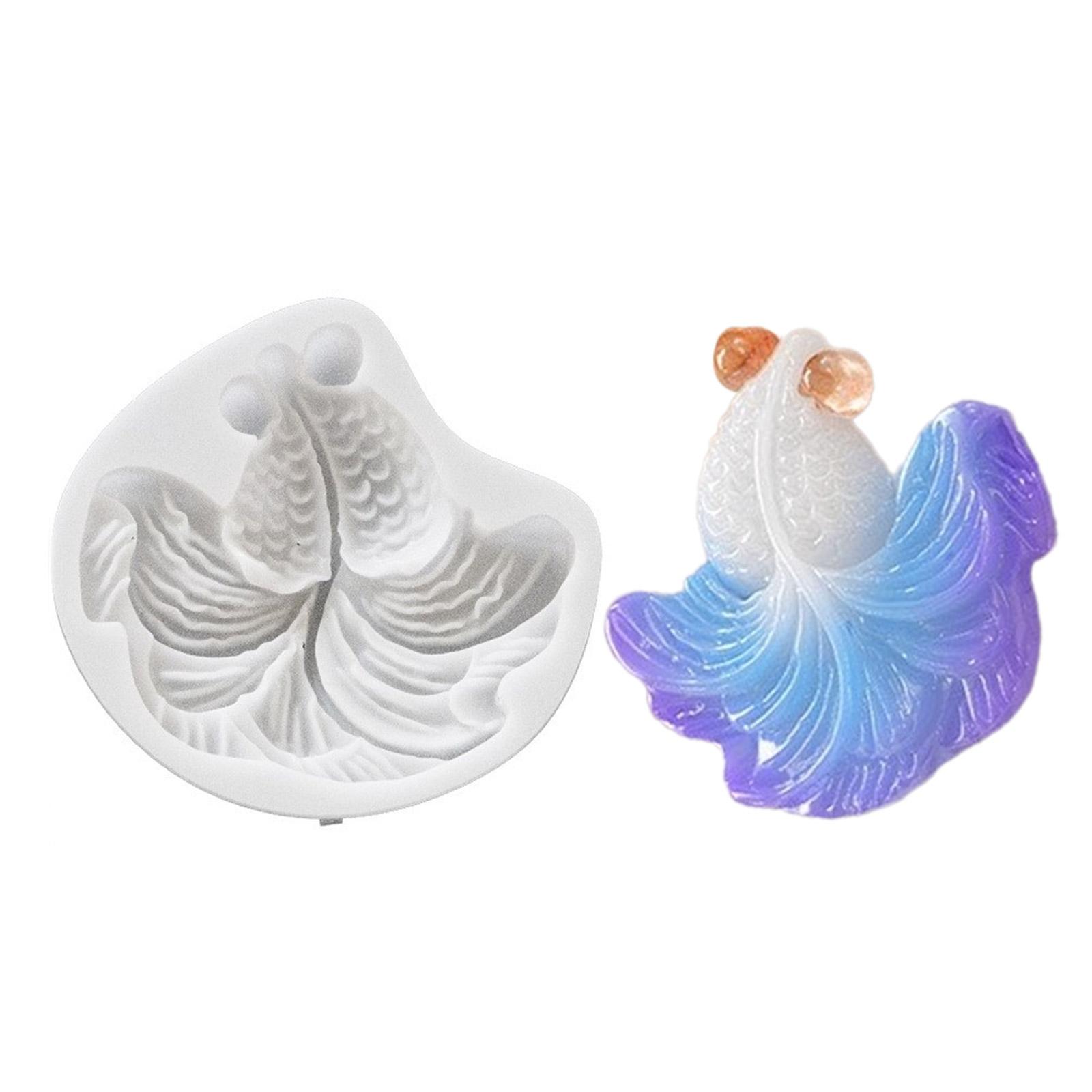 

Kois форма для ключей в форме рыбы, формы для подвесок из эпоксидной смолы, 3D силиконовые формы для золотых рыбок для ключей, принадлежности для изготовления ювелирных изделий 3