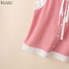 ZANZEA Women Sleeveless Vest Tops and Shorts Casual Polka Dot Print Two Piece Sets