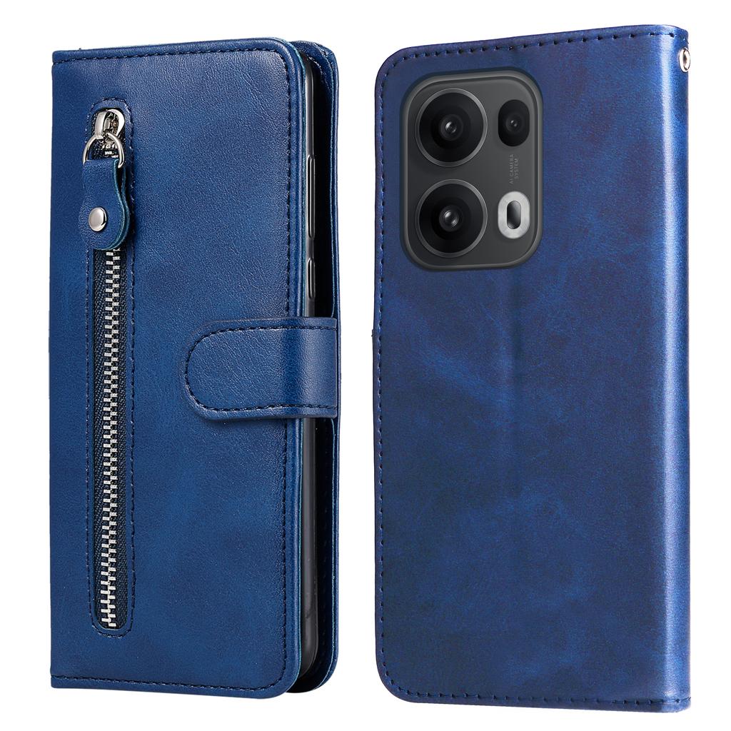 For Oppo Reno14 Pro 5G (China)/Oppo Reno13 Pro 5G/Oppo Reno14 Pro 5G (Global) PU Leather Cases with Zipper Pocket Wallet Phone Cover Stand