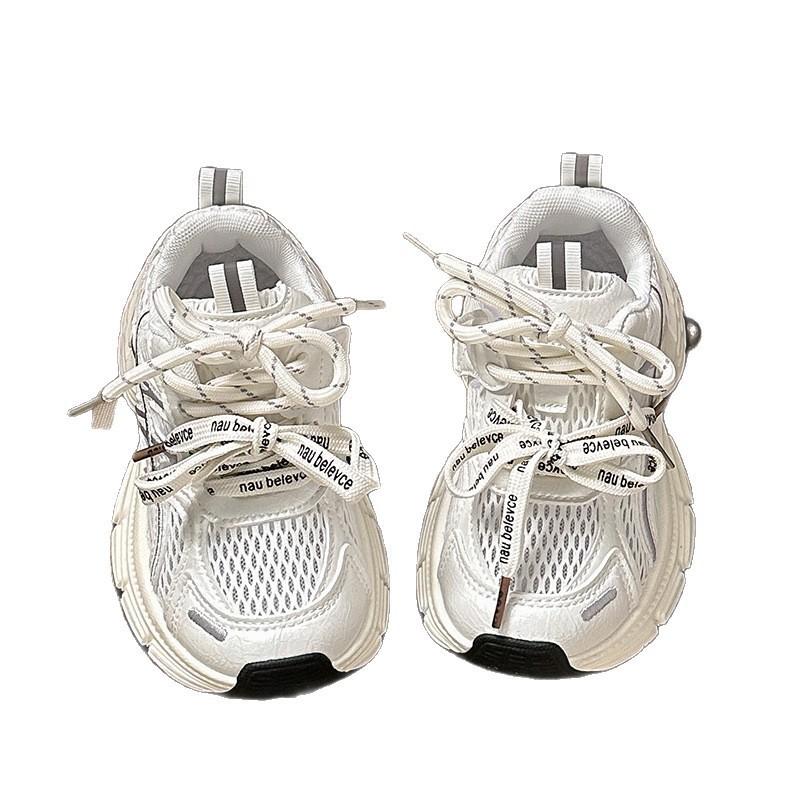 Children's sports shoes Spring and Autumn new boys and girls students breathable mesh thick-soled lightweight dad shoes