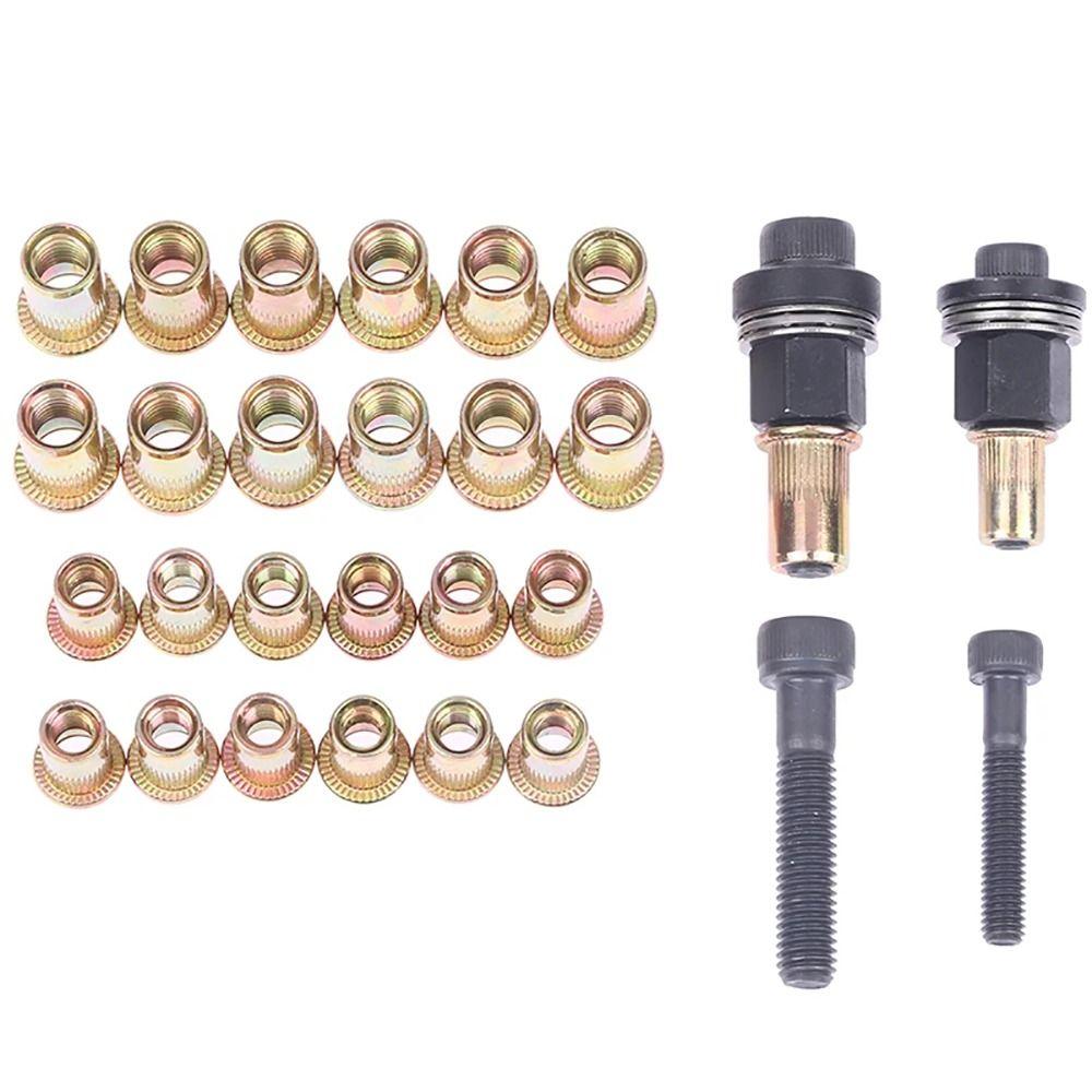 11 Teile/satz Einfache Installation Manuelle Riveter Werkzeug Dorn Grundnahrungsmittel Kopf Niet Werkzeug Set Hand Niet Mutter