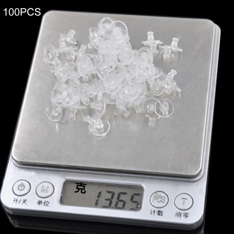 Pack of 100 Silicone Earring Plugs Earrings Back Clear Rubber Ear Studs Stoppers Comfortable Closures for Heavy Earrings
