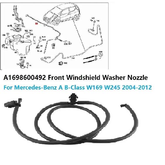 A1698600492 Auto Voorruitensproeier Sproeier Slang Voor Mercedes-Benz A B-Klasse W169 W245 2004-2012 Ruitensproeier Sproeier Niet Verwarmd