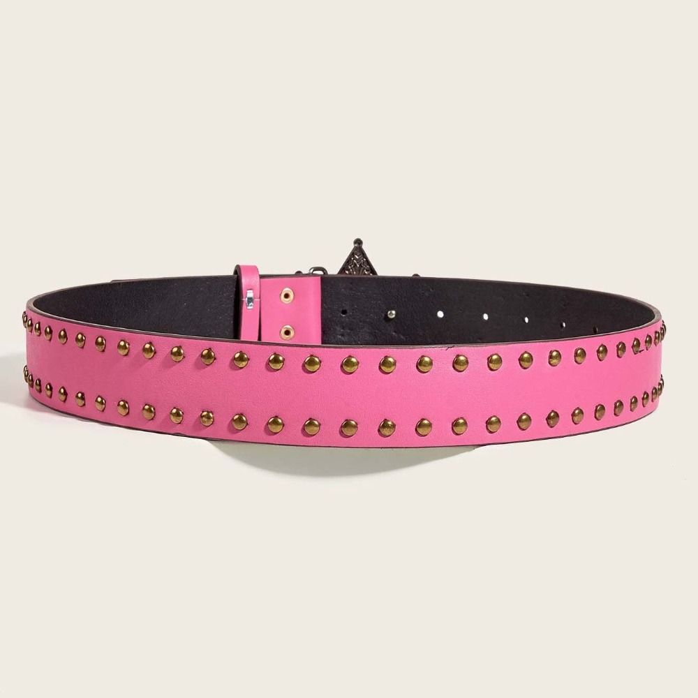 Rivet Y2k Style Waist Belt Metal Buckle Trouser Decoration Star PU Leather Belt  Trouser Decoration