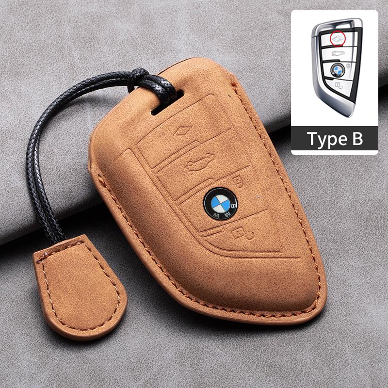 

Hot 2025 Suede Leather Car Key Case Cover Shell Fob For BMW X1 X3 X5 X6 X7 1 3 5 6 7 Series G20 G30 G11 F15 F16 G01 G02 F48 Acce