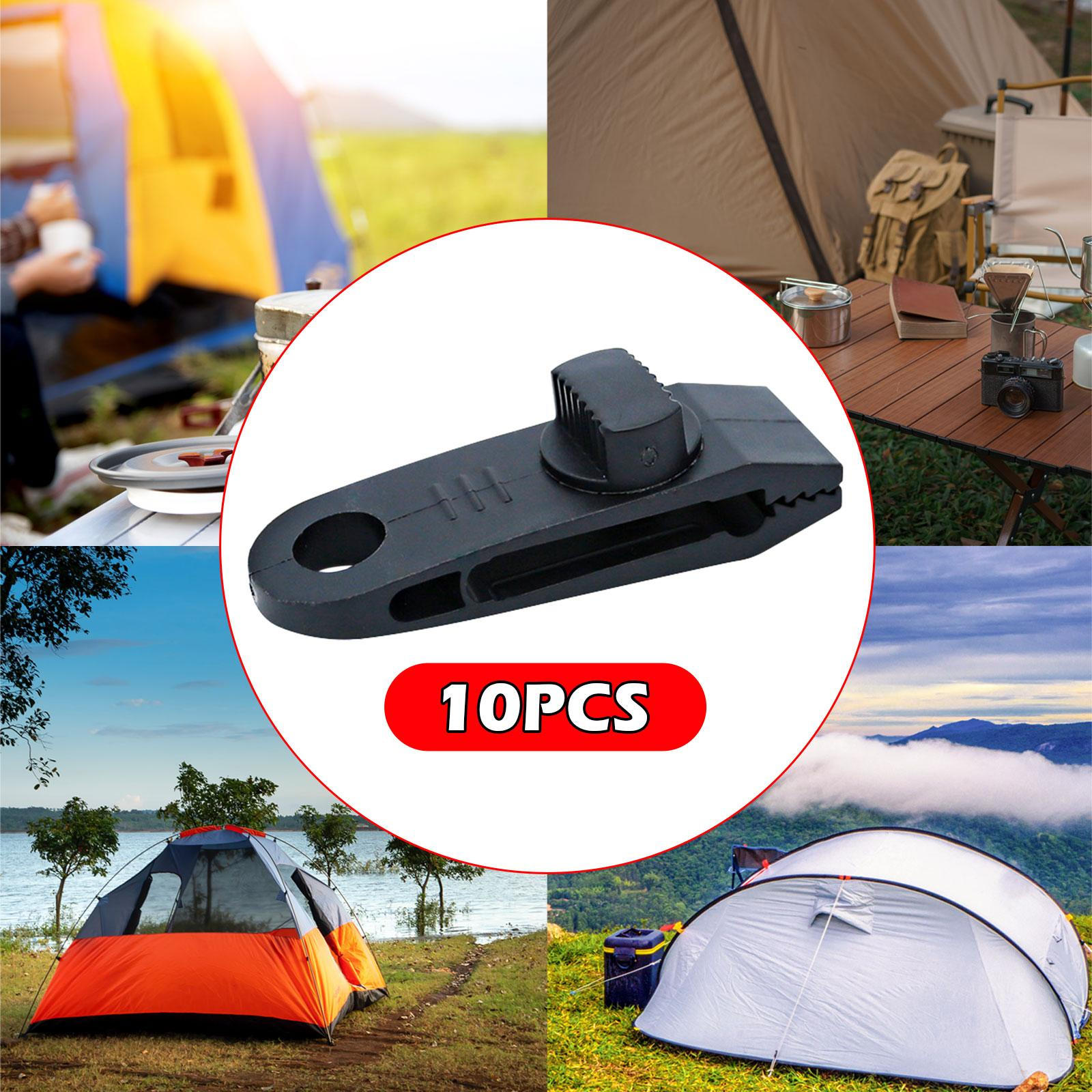 

10 Pack Tarp Fasteners for Tent Clamps, Versatile Clips Boat And Truck Covers чёрный