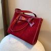 Large Capacity Women's Red One Shoulder Bag PU Leather Fashion Casual Ladies Wedding Travel Versatile Handbags Spring