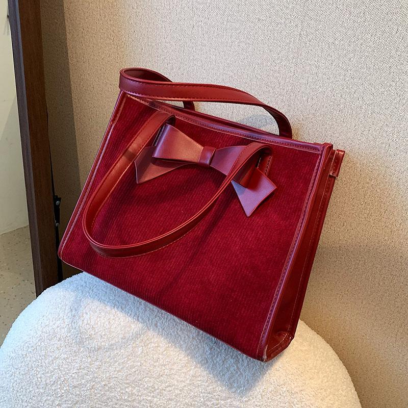 Large Capacity Women's Red One Shoulder Bag PU Leather Fashion Casual Ladies Wedding Travel Versatile Handbags Spring