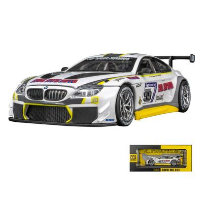 1/24 Scale BMW M6 GT3 Battery Type Diecast Metal Toy Car Model Race Car with Light Pulling Back Model Simulation for Gifted Children