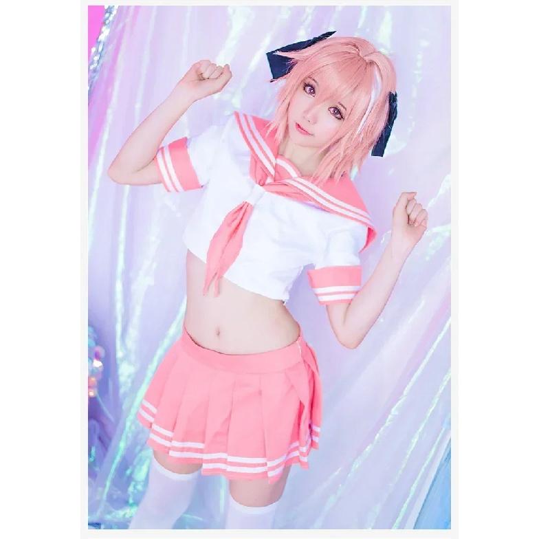 2026 New Fate Apocrypha Rider Astolfo Cosplay for Men JK School Uniform Sailor Suit  Women Outfit Anime Halloween Costume