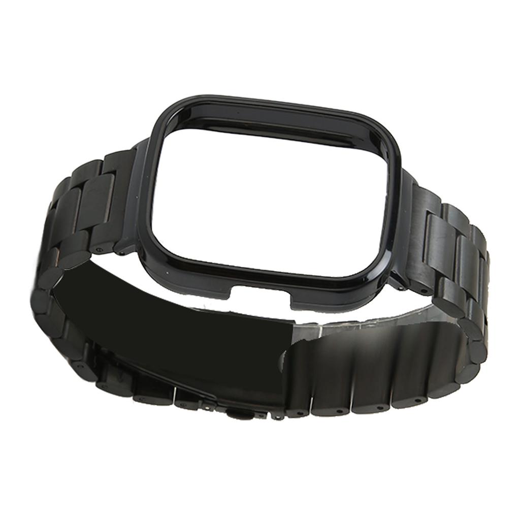 Watch Strap Protective Case Band 2 in 1 Adjusted Stainless Steel Watch Band for