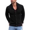 Men's Solid Color Button-Up Long Sleeve Knitted Sweater