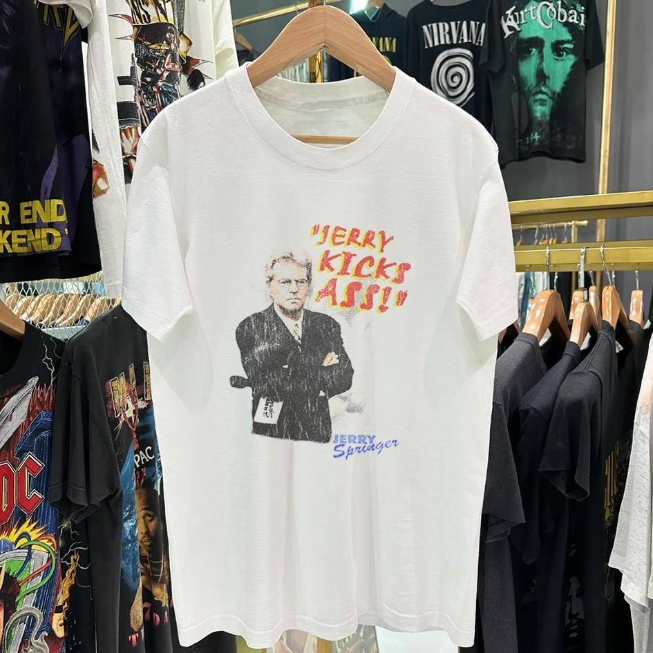 90 s Jerry Kicks Ass Aged White T-Shirt M 4XL