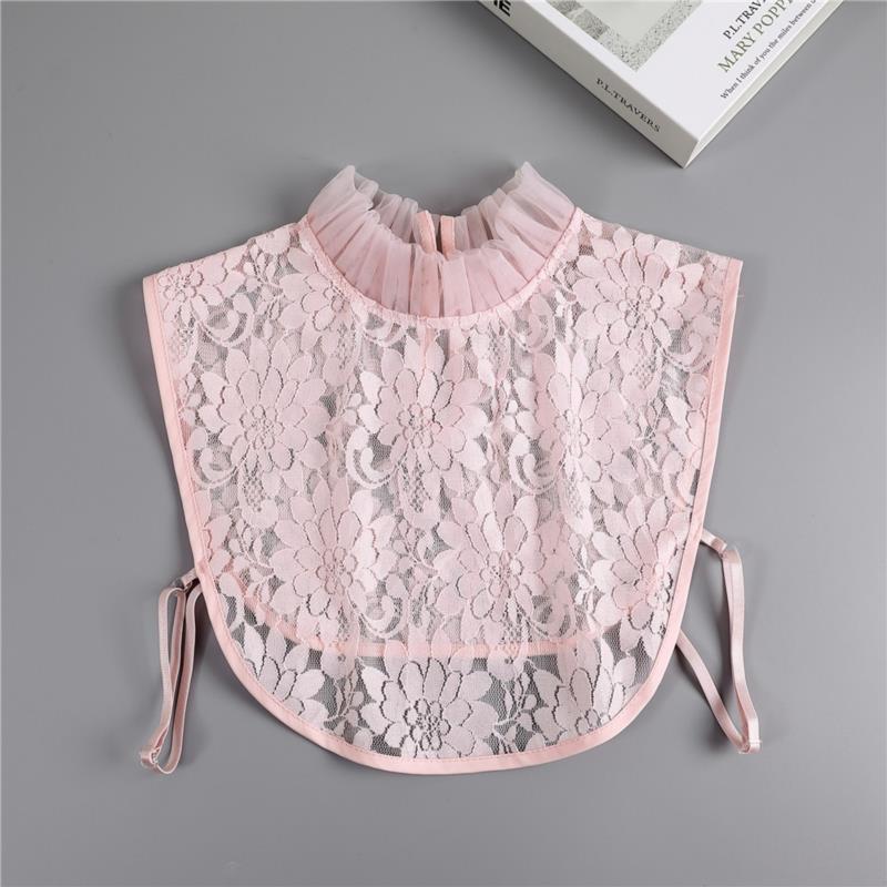 Women Embroidery Lace Detachable Lapel Fake Collar Shirt White Ruffles False Collar Woman Removable False Blouse Nep Kraagie