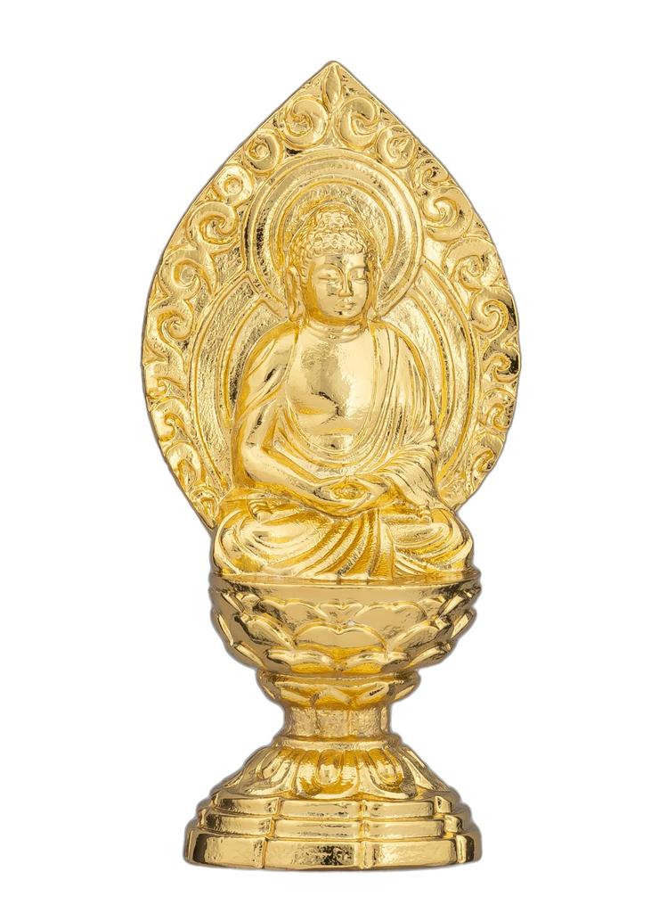 Buddha-Statue Shaka Nyorai sitzende Statue Gold mit PC Zushi Rinzai Tendai Takaoka Bronzeware pcZ (reines vergoldet) _ „Soto-Sekte, Sekte, Sekte“ (Shakanyorai