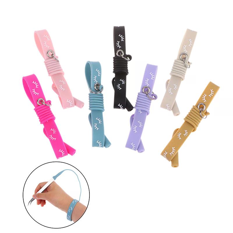 Tool Silicone 1Pc for Silica Gel Wrist Strap Grafting Eyelash Tweezers Bracelet Makeup Girl
